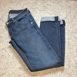 Hudson Bacara Crop Straight Cuffed Jeans, Size 25